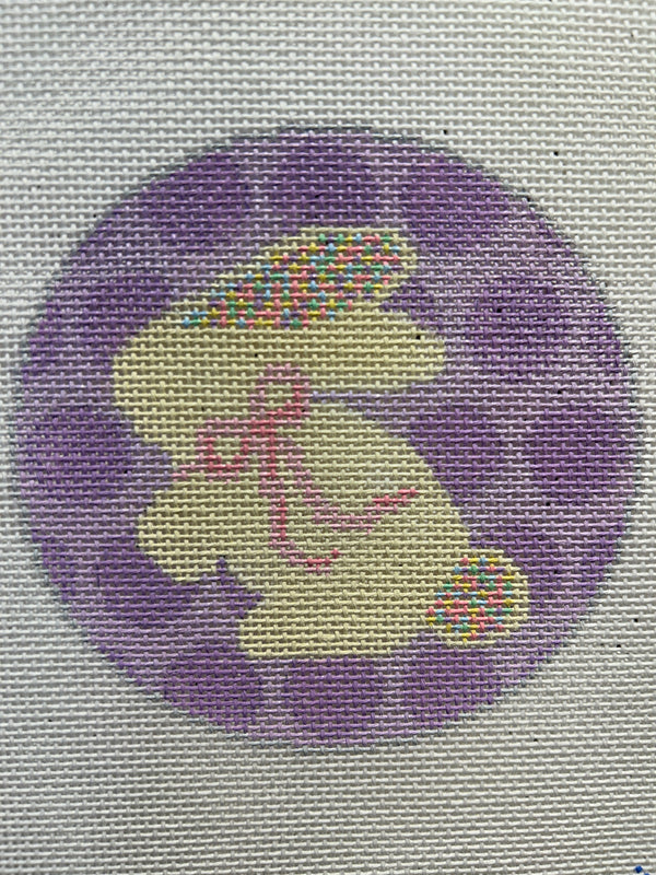 Bunny with Sprinkle Ears- purple polka dots