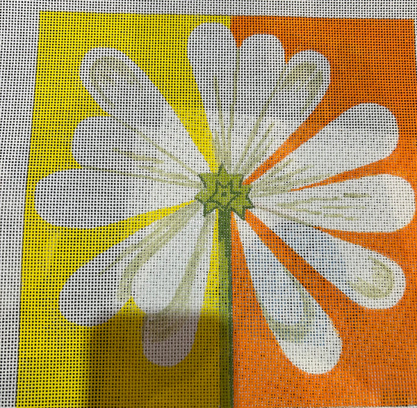 Daisy on Yellow/Orange