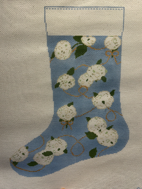 Hydrangea Stocking - Blue