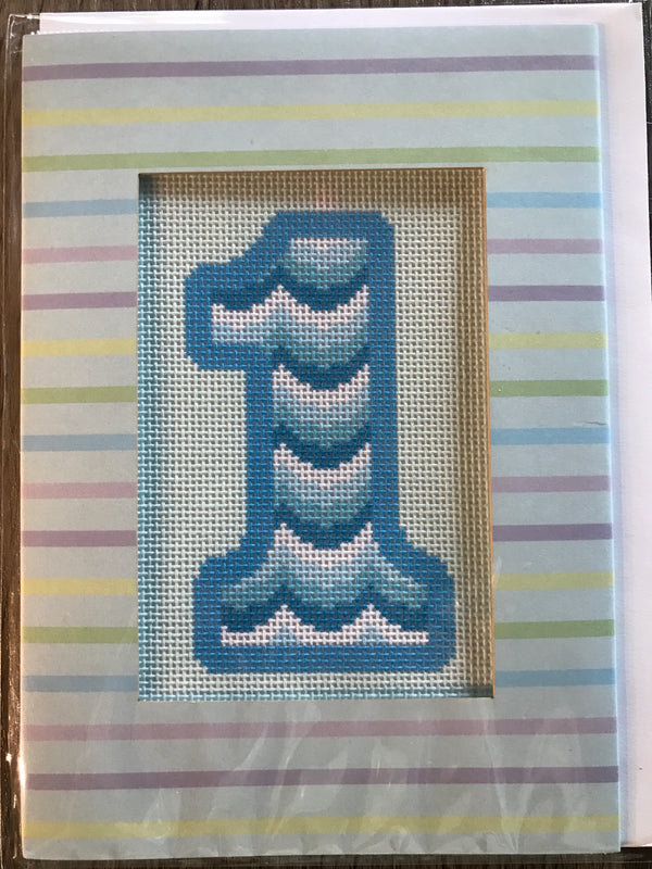 Needlepoint Card- First Birthday Candle