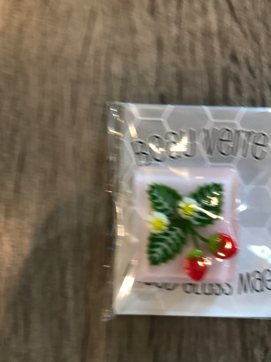 Strawberry Fused Glass Needleminder