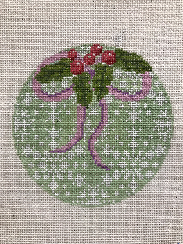 Snowflake Ornament with Purple Bow