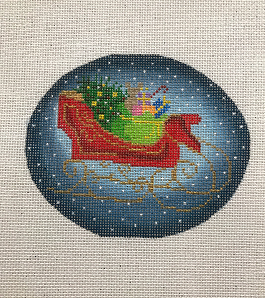 Sleigh on night sky