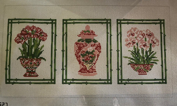 Trio of Porcelain Florals