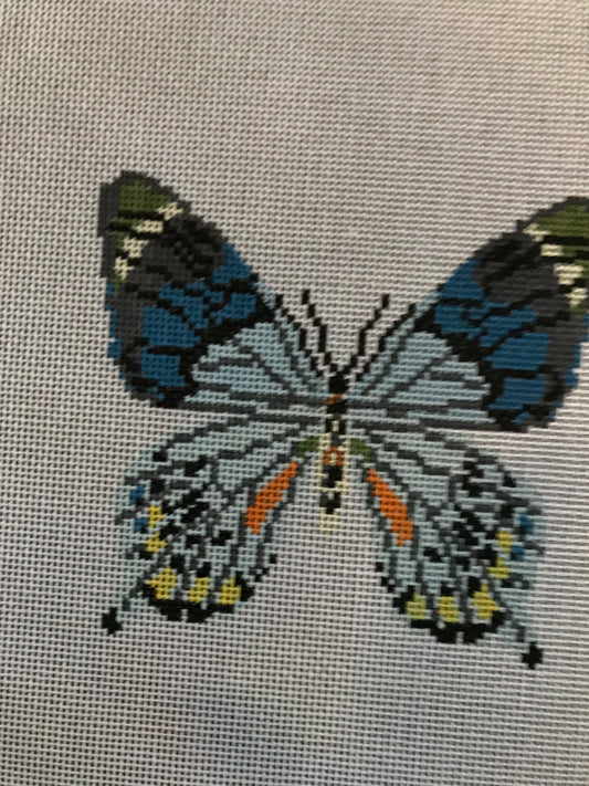 Blue Grey Butterfly Ornament