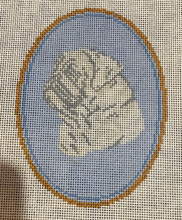 The Pug Cameo on blue