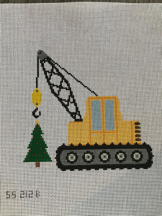 Christmas Construction Crane with Tree