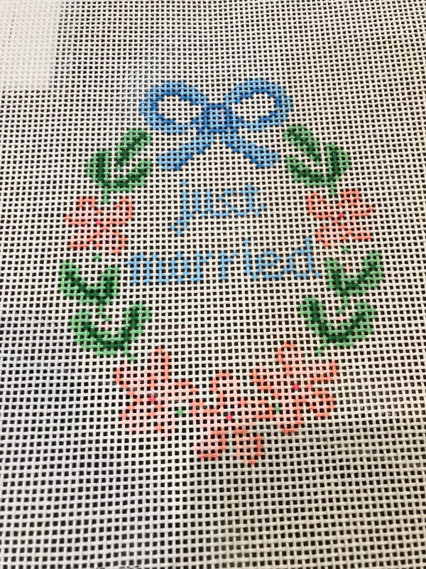 Just Married floral oval