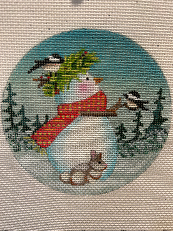 Snowman with Birds