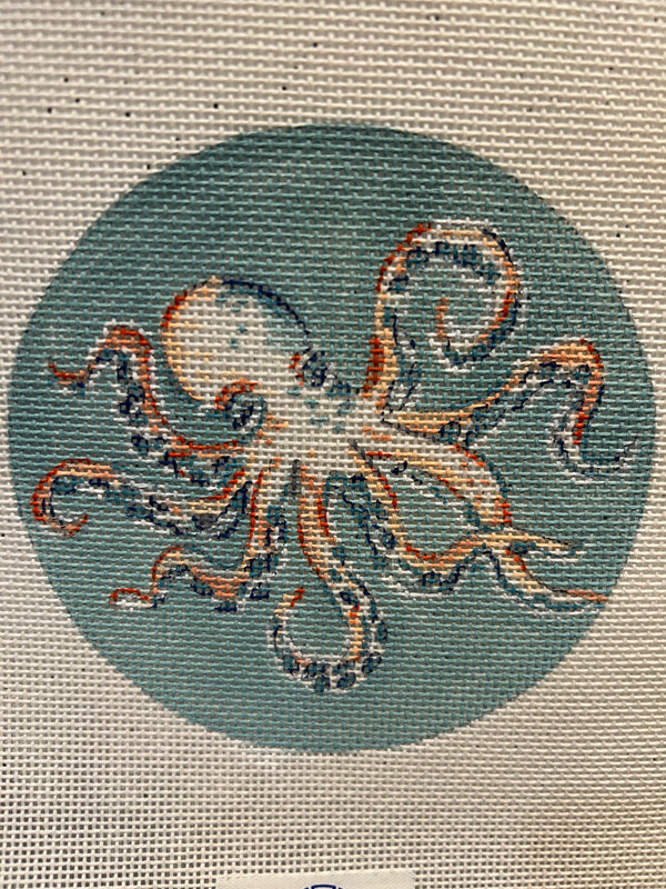 Octopus on Aqua Ornament