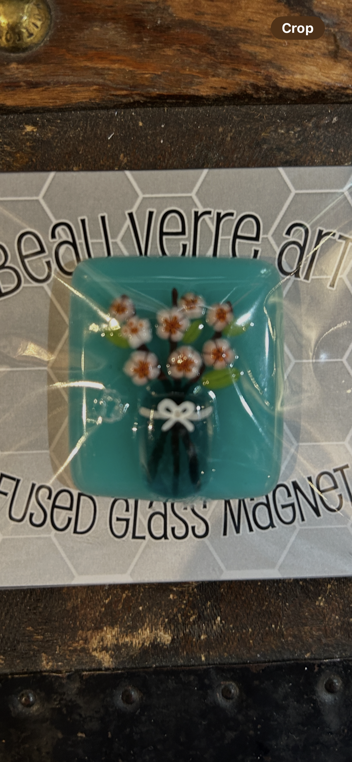 Mason Jar w/ Florals Fused Glass Needleminder