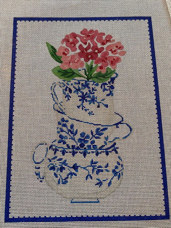 Blue and White Stacked Tea Cups
