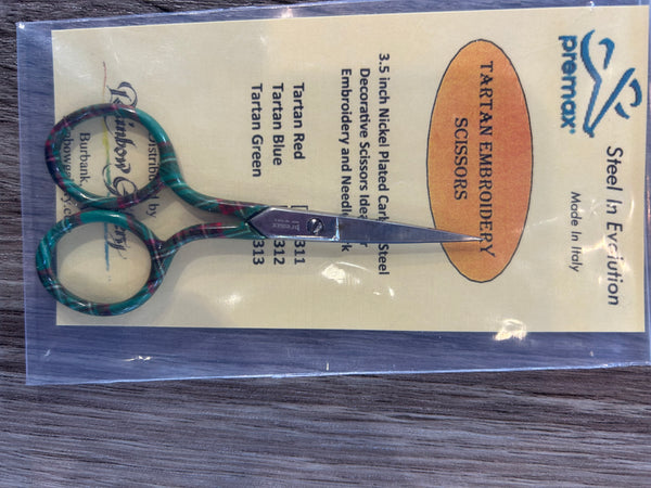 Tartan Green Embroidery Scissor