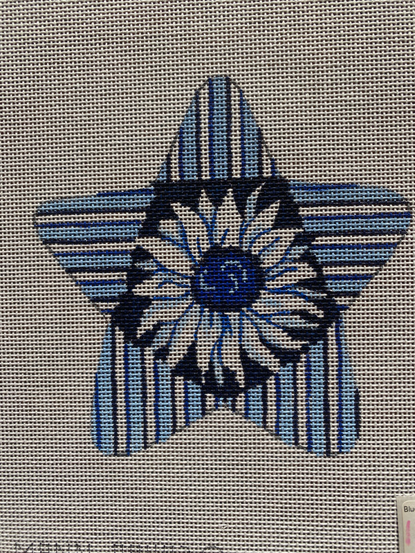 Blue Sunflower and Stripe