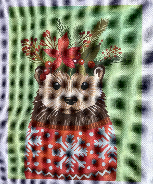 Otter in Christmas Sweater