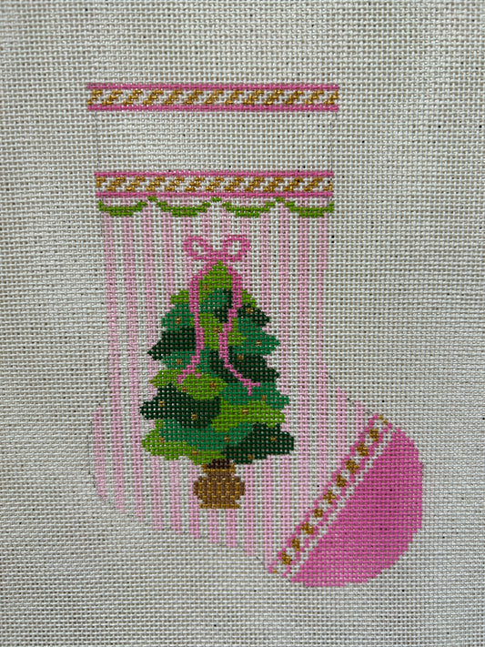 Tree on Pink Mini Sock