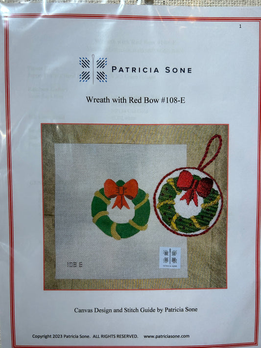 Wreath w/ Red Bow #108E w/ SG