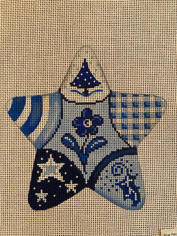 Blue Patchwork Heart