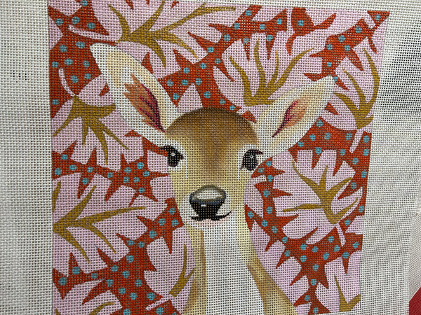 Deer on Palms - Pink