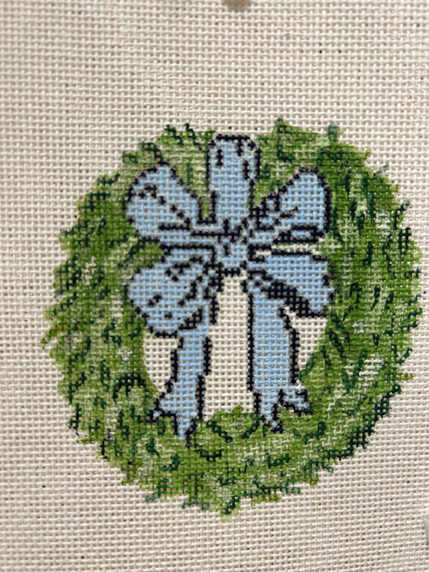 Wreath with Blue Bow