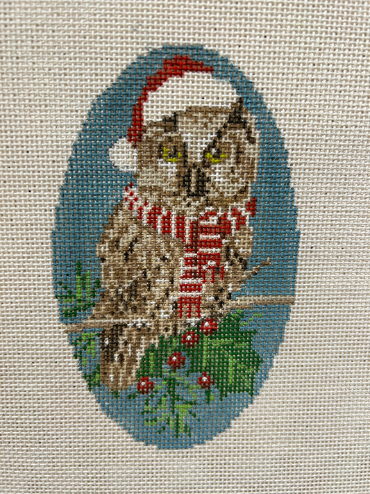 Christmas Owl on Branch