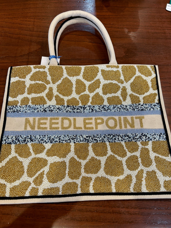 Beaded  Madeleine Tote - Serengheti