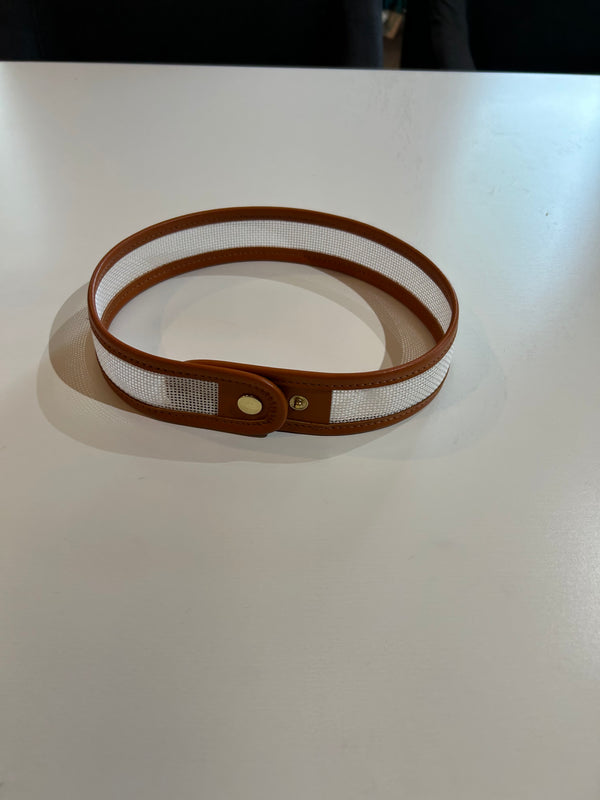 Stitchable Leather Hat strap Cognac