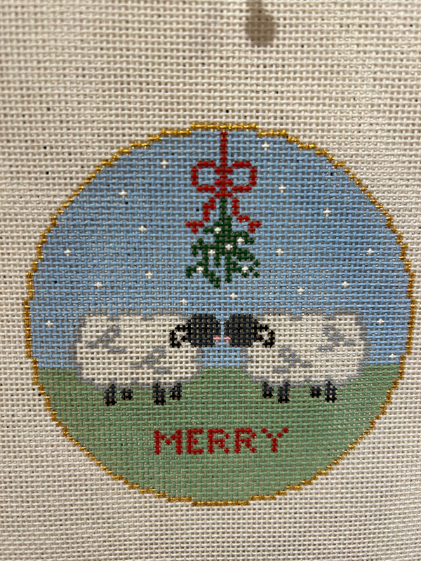 Mistletoe Sheep Canvas