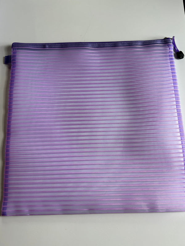 Purple 15x15 Mesh Zipper Project Bag