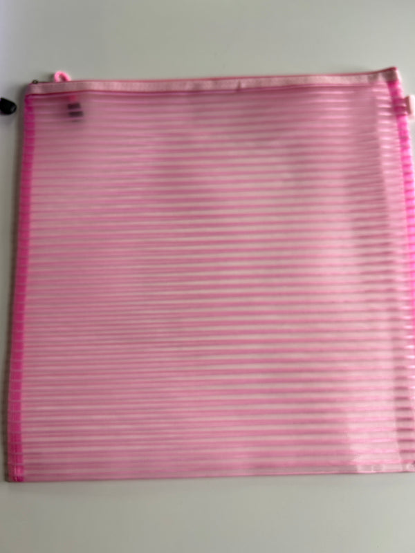 Pink 15x15 Mesh Zipper Project Bag