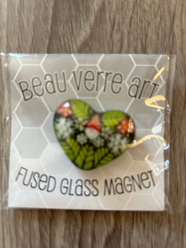 Santa Heart Fused Glass Needleminder