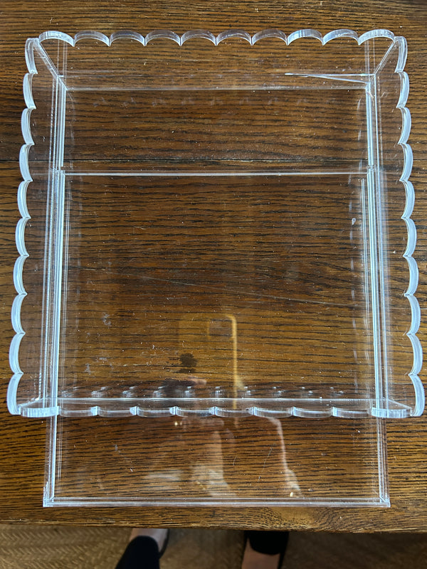 Acrylic Scallop Edge Slide Out Tray for Needlepoint
