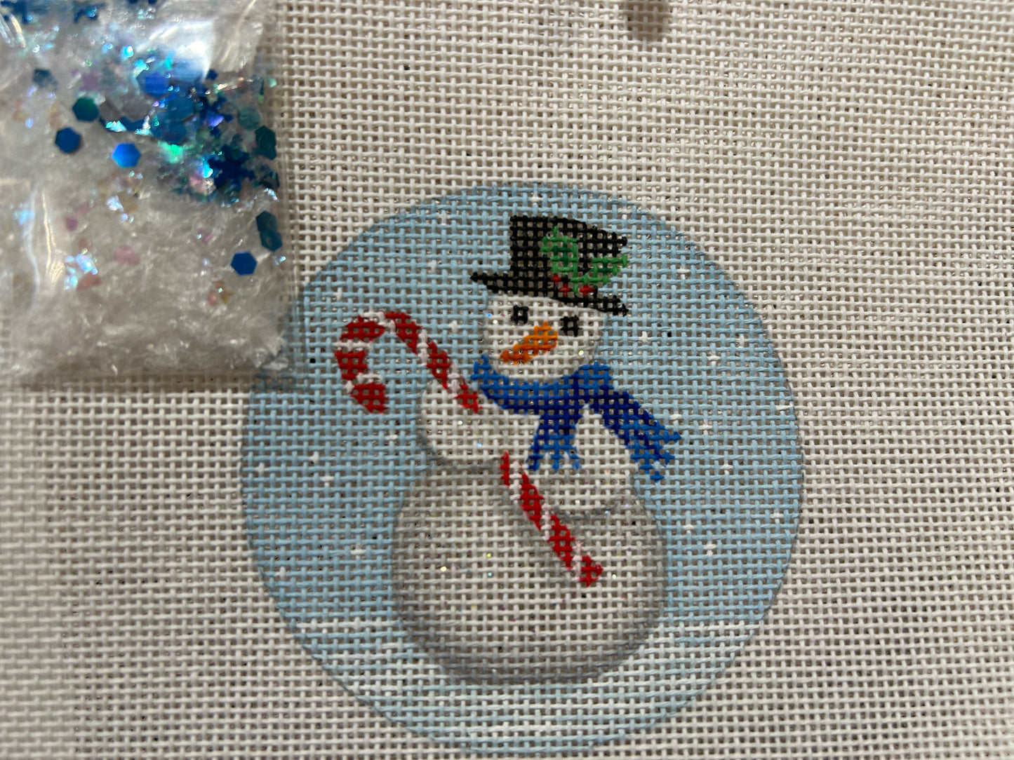 Snow Globe- Snowman w/ Candy Cane