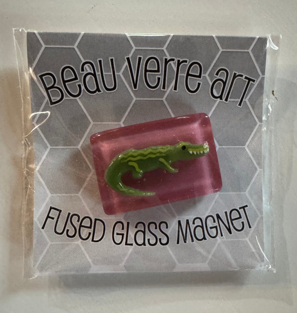 Large Alligator Fused Glass Needleminder