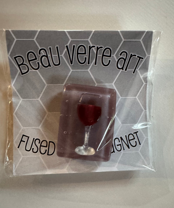 Red Wine Fused Glass needleminder