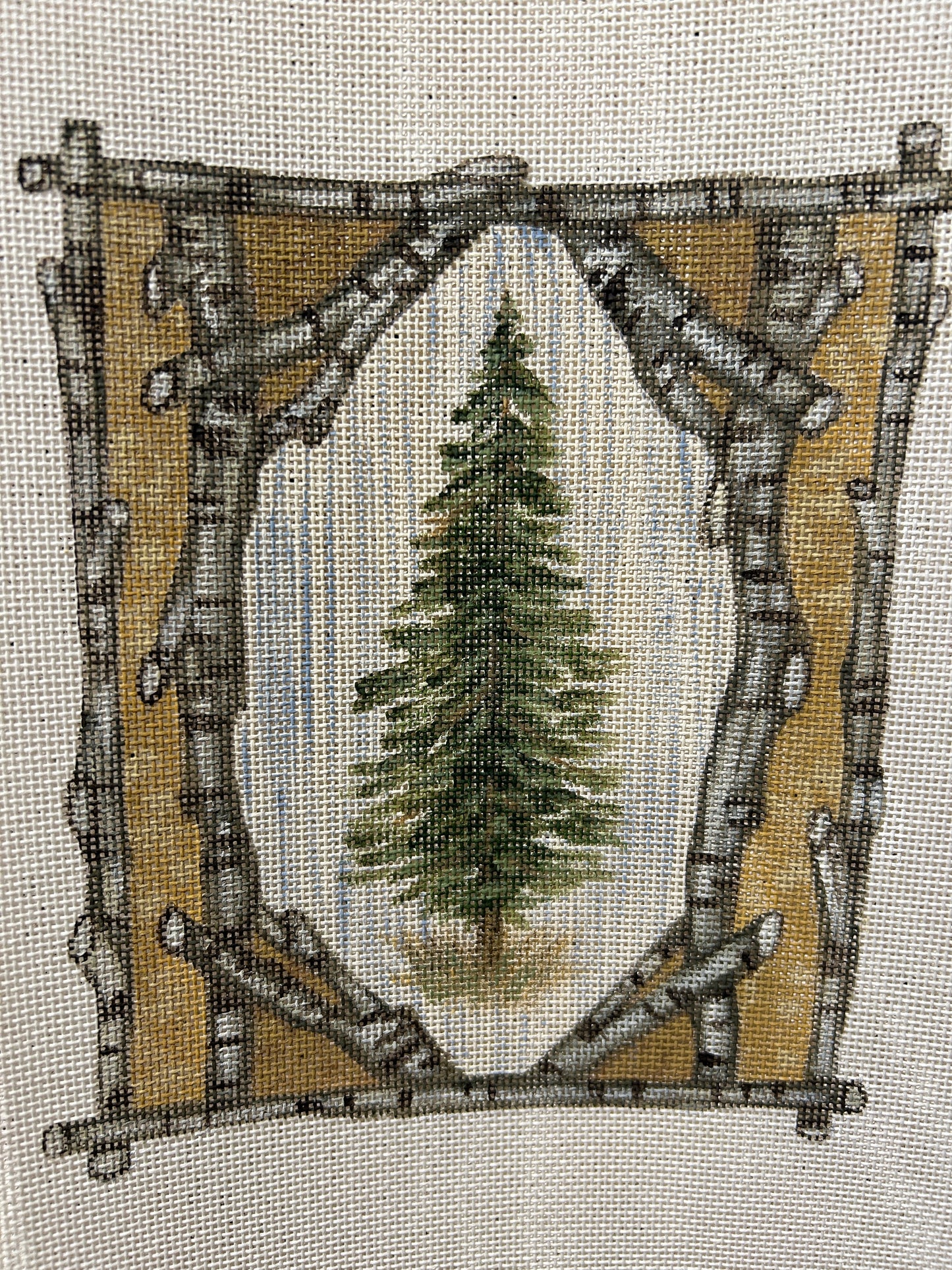 Pine Tree in Bamboo Frame