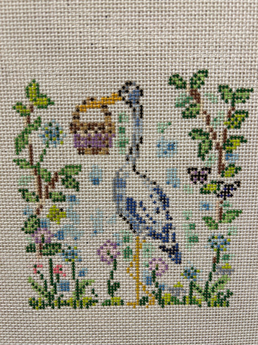 Stork with Baby Basket