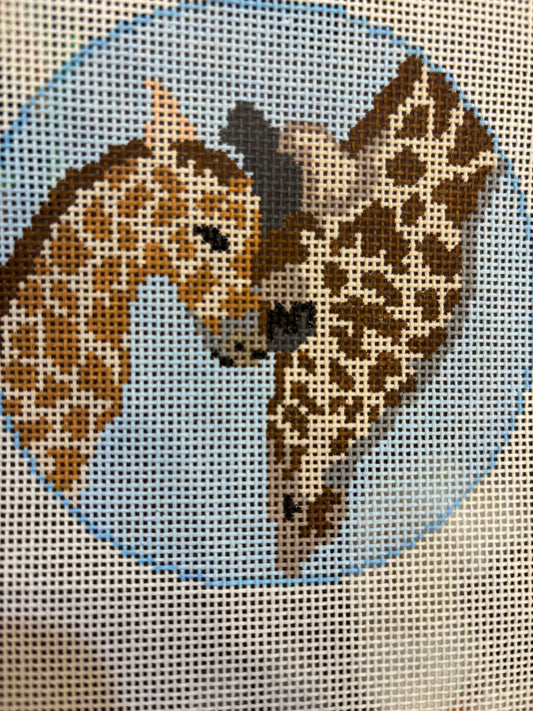 Mom and Baby Giraffe round
