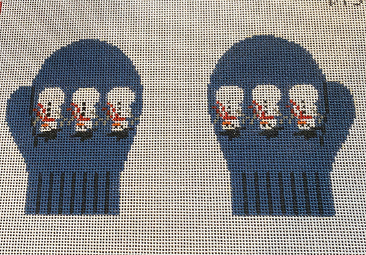 Snowman Mittens Blue