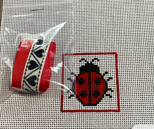 Bookmark Ladybug w/Heart Ribbon