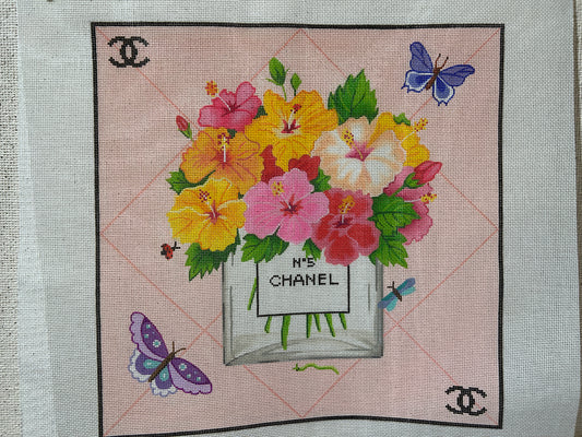 Designer Scarf Series - Chanel Flowers NO 5w/ Butterflies