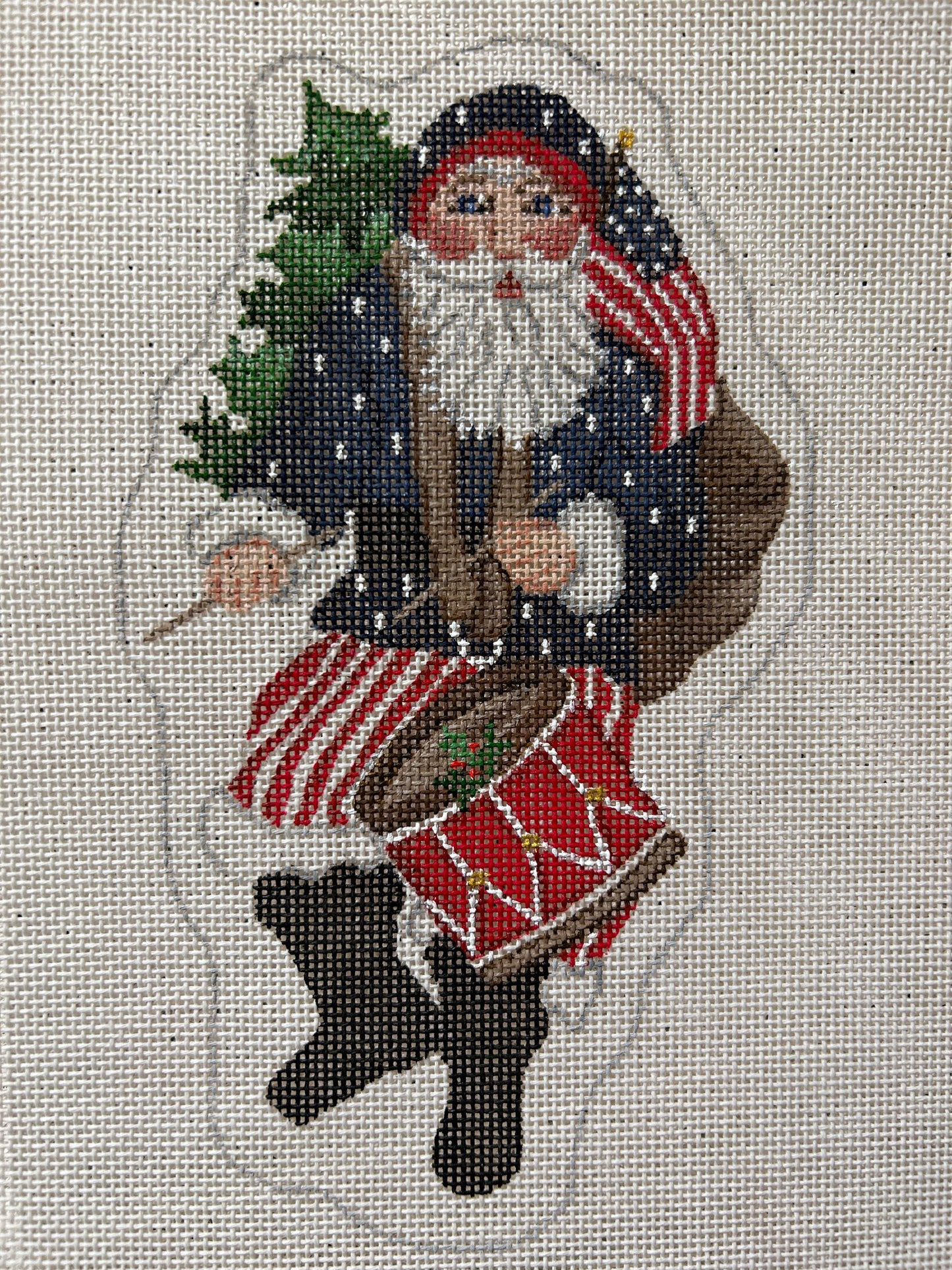 Santa with Drum and Flag