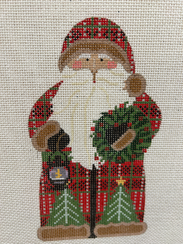 Father Christmas - Red Holding Wreath and Lantern