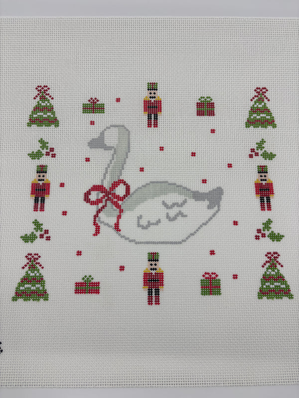 Swan Christmas Pillow