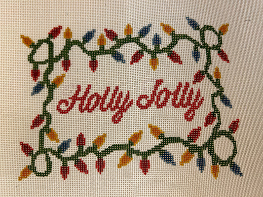 Holly Jolly Sign  - Colored Lights