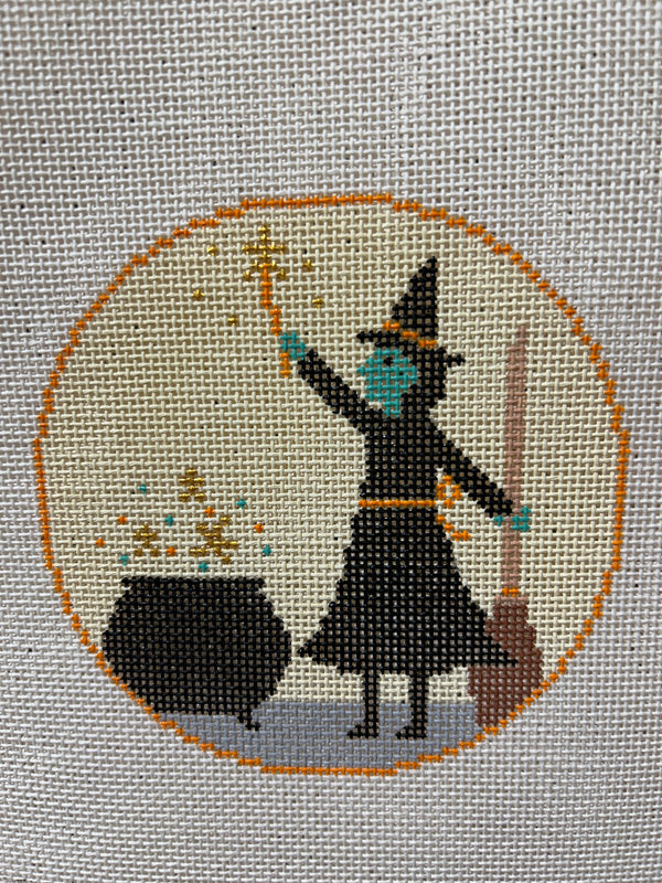 Halloween Witch and Cauldron