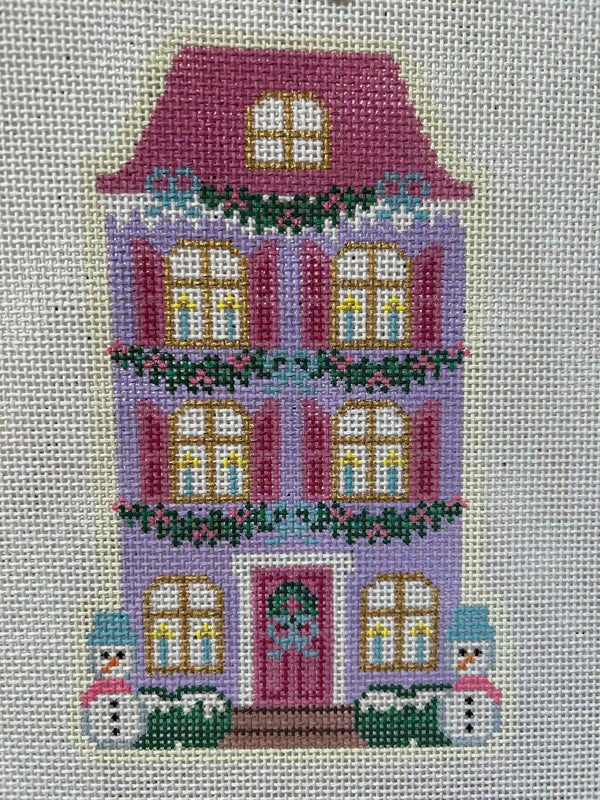 Christmas Village Purple Row House