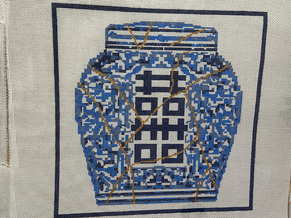 Kintsugi Ginger Jar Pillow