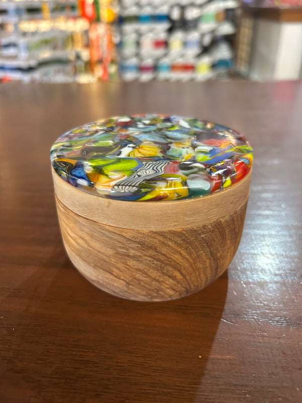 Salt Bowl with Fused Glass Lid